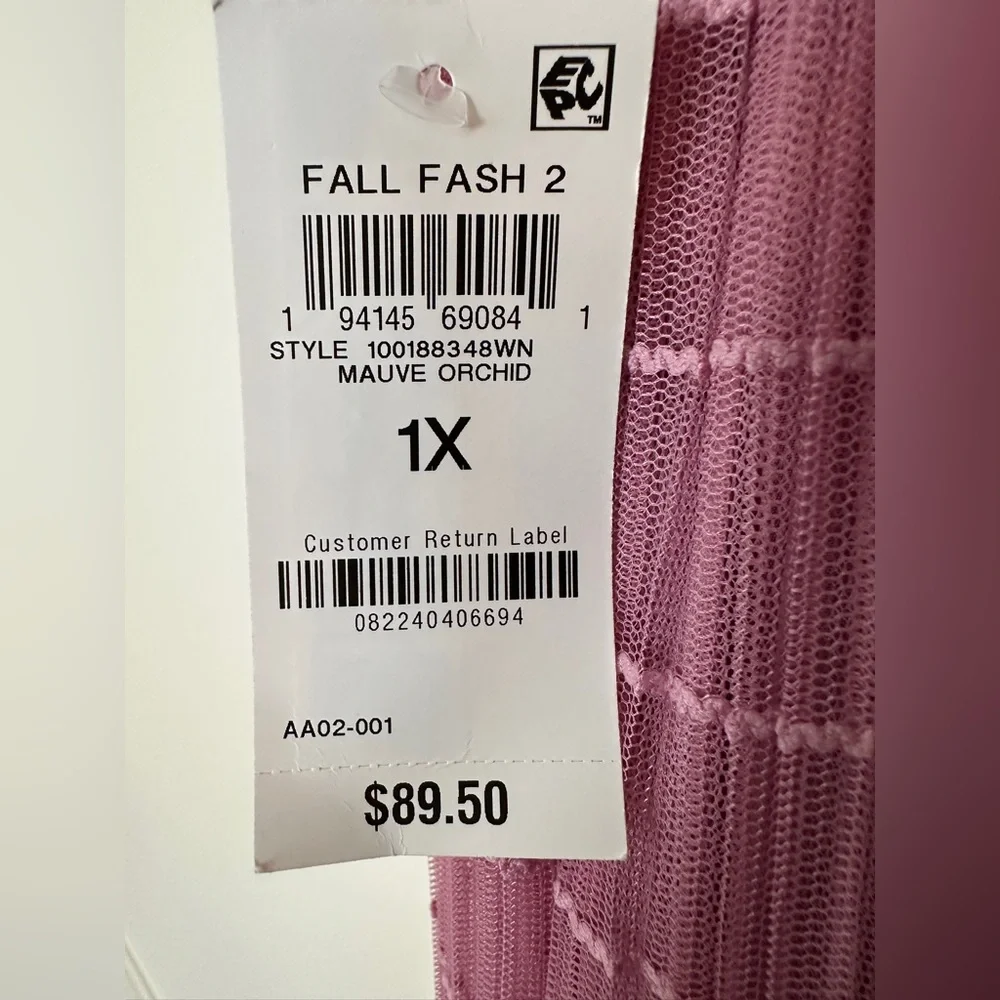 On 34th Tulle Mauve Orchid A-Line Midi Skirt Plus Size 1X - Picture 6 of 9